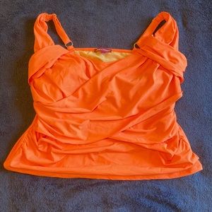 Peach color Jessica London plus size swim top 18W